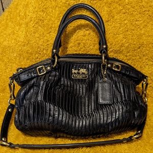 Coach Black Pleated Leather Sophia Bag